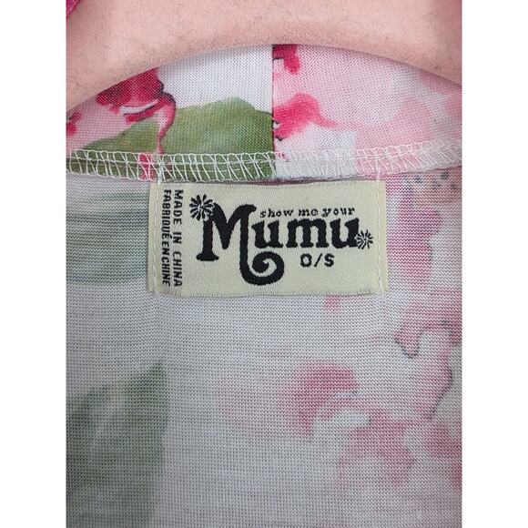 Show Me Your Mumu Womens Floral Kimono Robe O/S Polyester Pink & Green - Picture 3 of 8